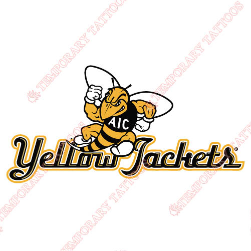 AIC Yellow Jackets 2009-Pres Alternate Logo2 Customize Temporary Tattoos Stickers N3687